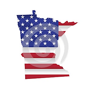 Minnesota US state flag map vector isolated