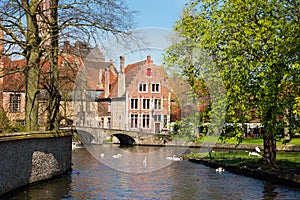 Minnewater in Brugge, Belgium