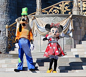 Minnie Mouse and Goofy on stage at Disney World Orlando Florida