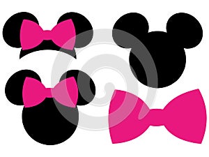 Minnie Mouse Mickey Mouse Head Bow EPS vector clipart cutting files