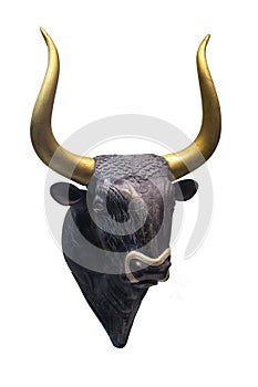 Minoan rhyton in form of a bull isolated