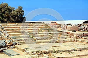 Minoan steps at Malia ruins, Crete.