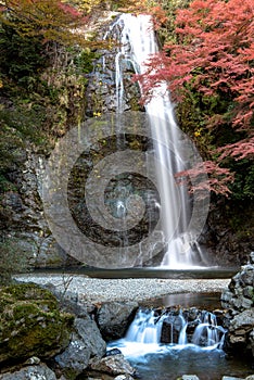 Minoh waterfall in autumn
