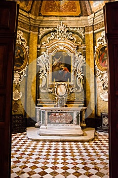 Minor altar and paintings in St. Paul\'s Cathedral in Mdina (Malta