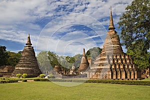 Minor Pagodas at Wat Mahathat in Sukhothai