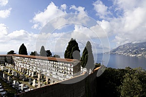 Minori, Amalfi coast, Salerno, Italy. Cemetery Commemoration of the deceased photo