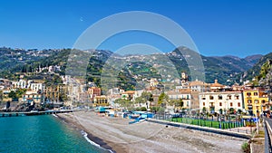 Minori is attractive town at centre of Amalfi Coast, Italy