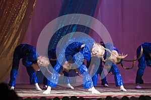 MINSK, BELARUS - AUGUST 31: ?hildren from dance studio Splash at the joint concert on August 31, 2014 in Minsk, Belarus