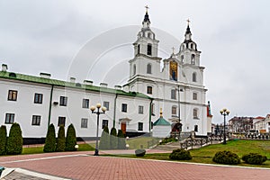 Cathedral Of Holy Spirit on Freedom Square in Upper Town in historical center of Minsk. Belarus