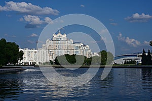 Minsk and the embankment of the river Svisloch, Belarus