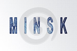 Minsk lettering, Minsk milky way letters, transparent background