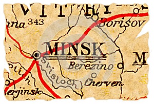 Minsk old map photo