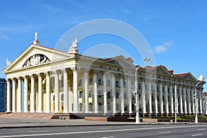 Minsk, Republic of Belarus The Palace of Culture of Trade Unions is the house of culture of the trade union of Belarus, the center photo