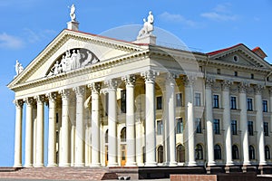 Minsk, Republic of Belarus The Palace of Culture of Trade Unions is the house of culture of the trade union of Belarus, the center photo