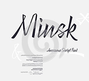 Minsk Script Font. Vector Set of Letters