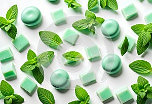 Mint candies. Menthol bonbons