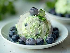 Mint Chip Ice Cream with Blueberries Delight photo