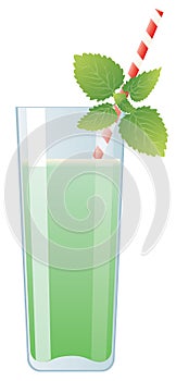 Mint cream cocktail in glass