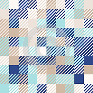 Mint-gold-navy blue, random colored abstract geometric mosaic pattern background