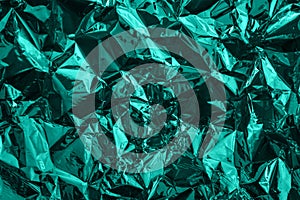 Mint green deformed cellophane or plastic. Creative background for your design