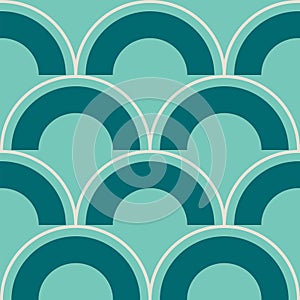 Mint Green Scallop Pattern with Teal Arches photo