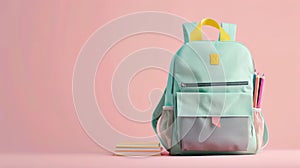 The mint green school backpack.AI generated image