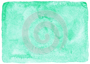 Mint green watercolor background with uneven edges photo