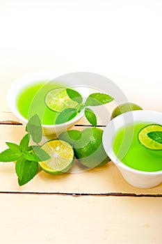 Mint infusion tea tisane with lime