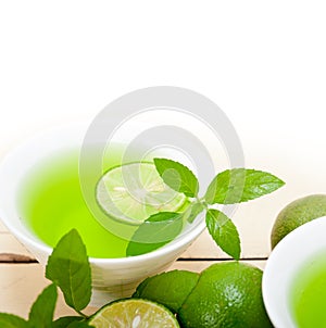 Mint infusion tea tisane with lime