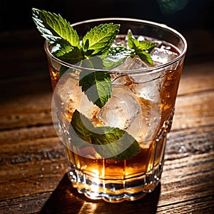 Mint Julep, cocktail liquer alcoholic liquor mixed drink in bar pub