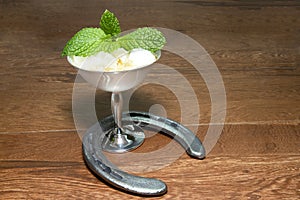 Mint Julep in Silver Cup with Horseshoe photo
