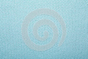 Mint knitting wool texture background Crocheted fabric texture Top view Copy space