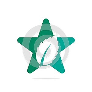Mint leaf star shape concept logo.