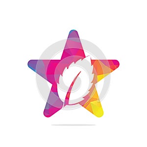 Mint leaf star shape concept logo.