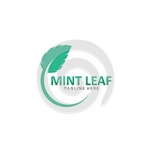 Mint leaf vector icon illustration