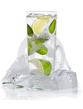 Mint, lime ice vodka