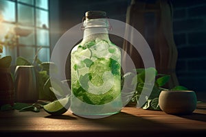 Mint mochito drink. Generate Ai