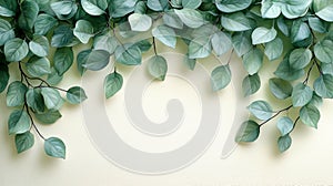 Mint Watercolor Leafy Vines Background photo