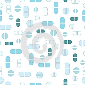 Mint and white colored flat medicine vector illustration