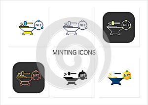 Minting icons set photo