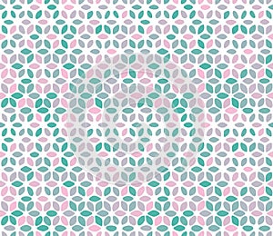 Minty green and pinkish simple flowers geometric background