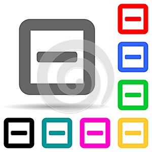 minus in the box multi color style icon. Simple thin line, outline vector of web icons for ui and ux, website or mobile