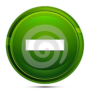 Minus icon glassy green round button illustration