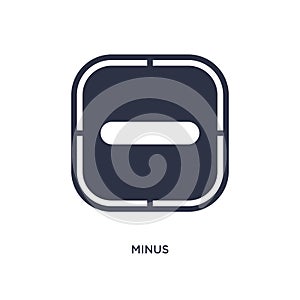 minus icon on white background. Simple element illustration from user interface concept