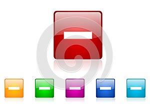 Minus square web glossy icon