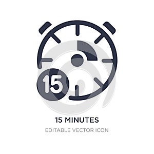 15 minutes icon on white background. Simple element illustration from General concept