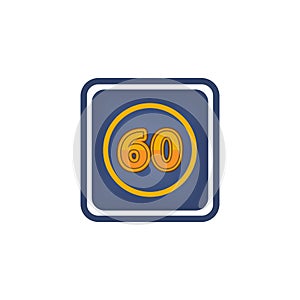 60 minutes icons, Illustration of the required time is 60 minutes Note to editor.