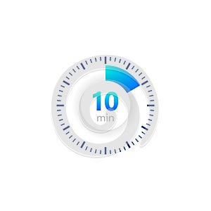 The 10 minutes, stopwatch vector icon, digital timer. clock and watch, timer, countdown symbol. Vector illustration photo