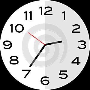 25 minutes to 3 o`clock analog clock icon