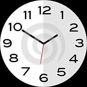 10 minutes to 2 o`clock analog clock icon